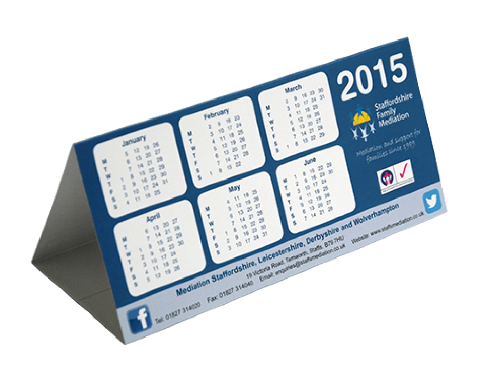 Simple Desktop Tent Calendars